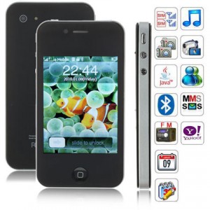 F8 Quad Band Dual Cards with Java FM Touch Screen Cell Phone(Black)